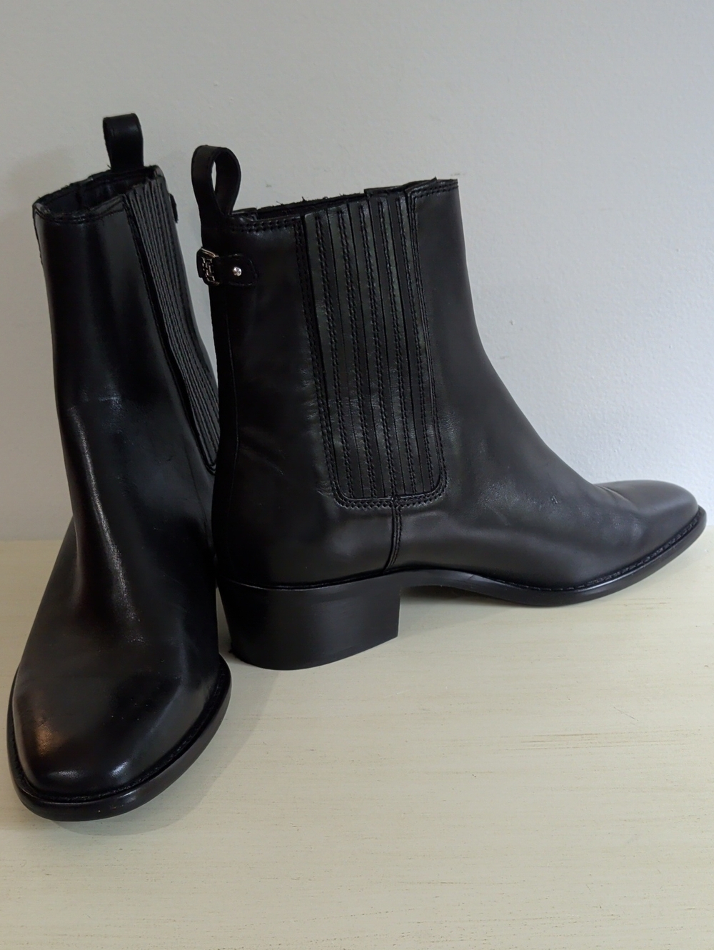 Sam Edelman Black Leather Ankle Boots Size 8